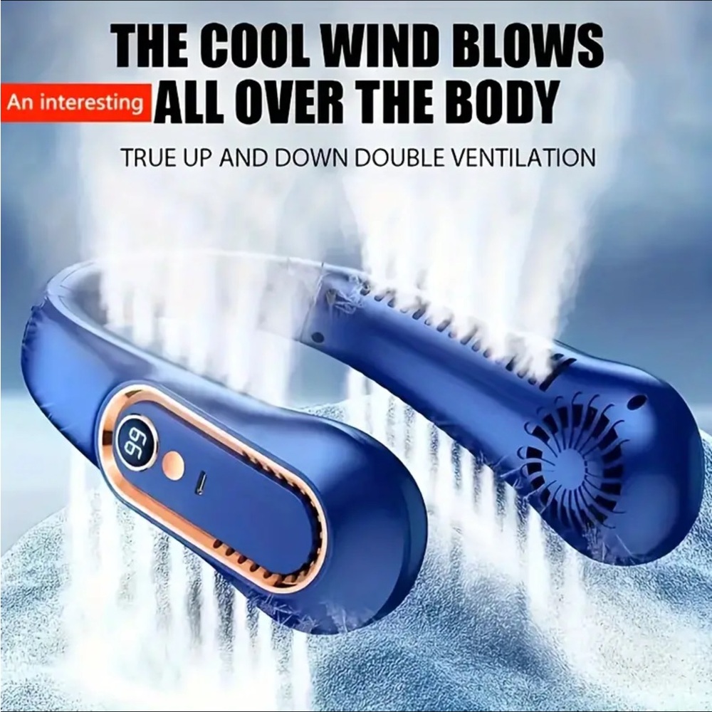 Neck Fan, 1 pc., NIP, Stay Cool, Blue